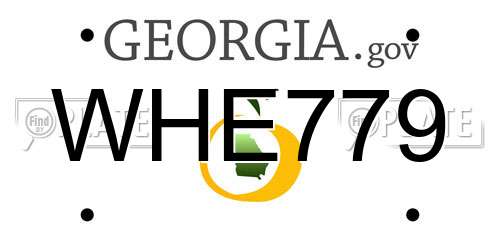 WHE779 Georgia License Plate