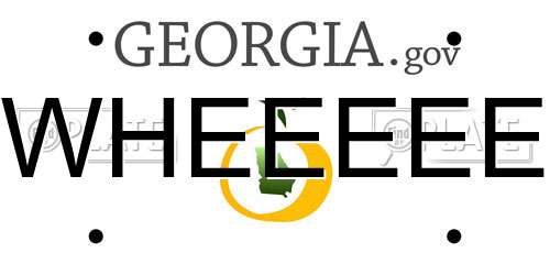 WHEEEEE Georgia License Plate