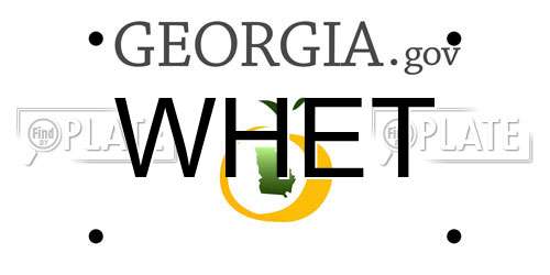 WHET Georgia License Plate