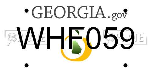 WHF059 Georgia License Plate