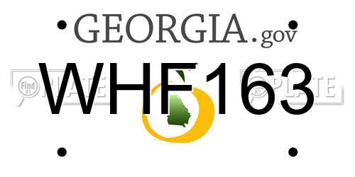 WHF163 Georgia License Plate