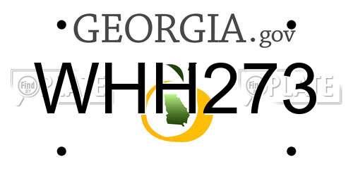 WHH273 Georgia License Plate