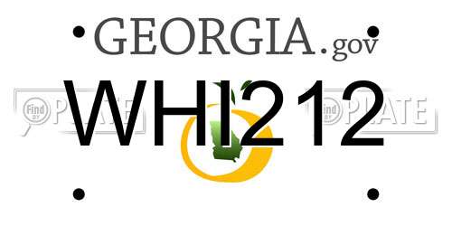 WHI212 Georgia License Plate