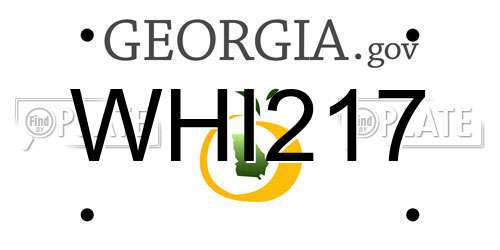 WHI217 Georgia License Plate