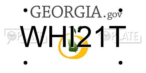 WHI21T Georgia License Plate