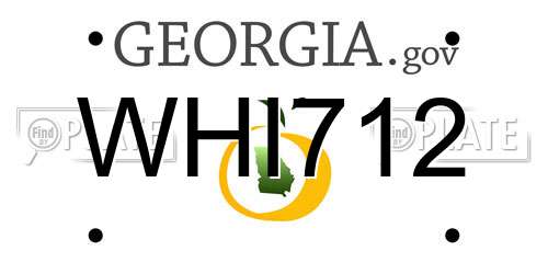 WHI712 Georgia License Plate