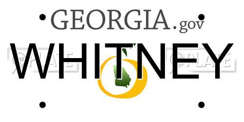 WHITNEY Georgia License Plate