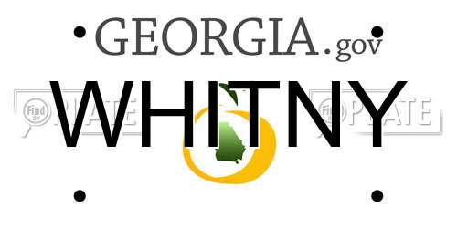 WHITNY Georgia License Plate