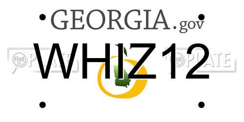 WHIZ12 Georgia License Plate