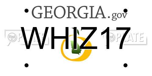WHIZ17 Georgia License Plate
