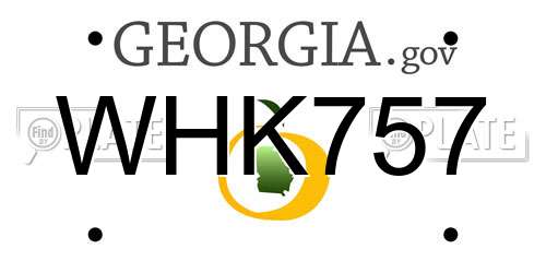 WHK757 Georgia License Plate