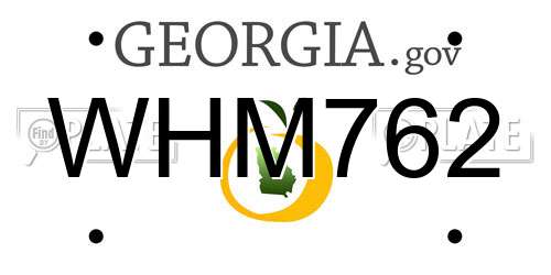 WHM762 Georgia License Plate