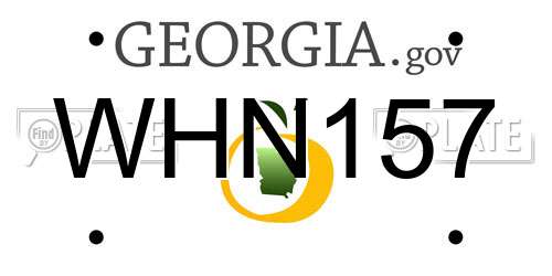 WHN157 Georgia License Plate