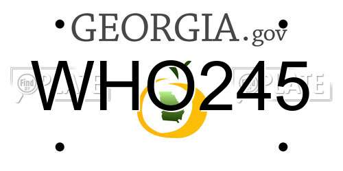 WHO245 Georgia License Plate