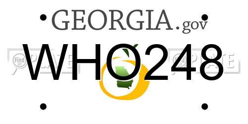 WHO248 Georgia License Plate