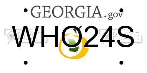 WHO24S Georgia License Plate