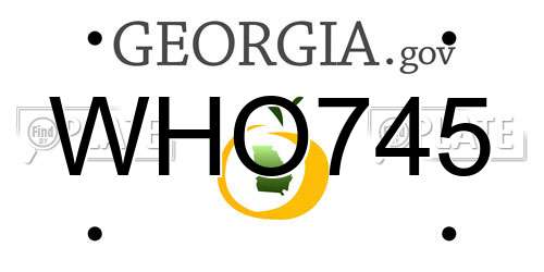 WHO745 Georgia License Plate