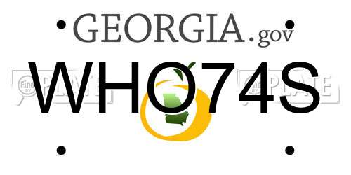 WHO74S Georgia License Plate