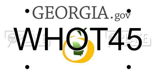 WHOT45 Georgia License Plate