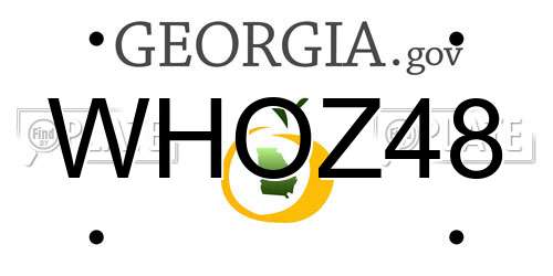 WHOZ48 Georgia License Plate
