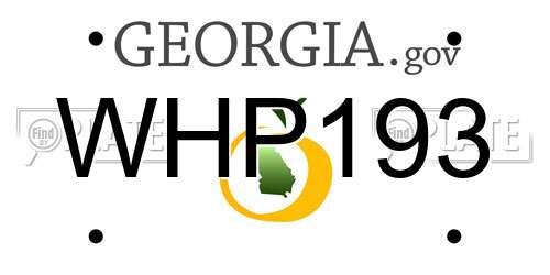 WHP193 Georgia License Plate