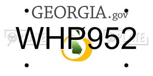 WHP952 Georgia License Plate
