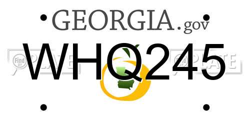 WHQ245 Georgia License Plate