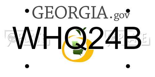 WHQ24B Georgia License Plate