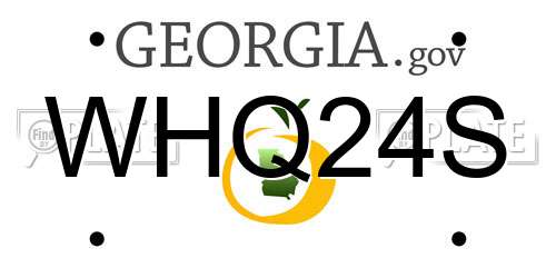 WHQ24S Georgia License Plate