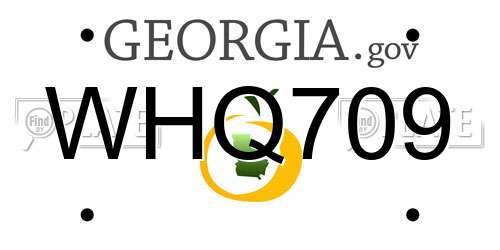 WHQ709 Georgia License Plate