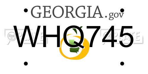 WHQ745 Georgia License Plate
