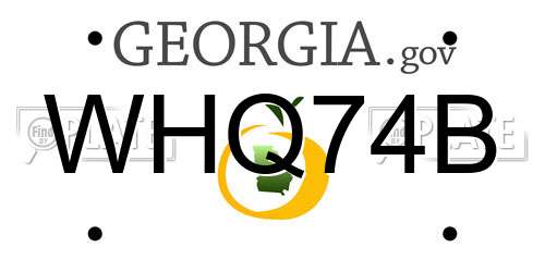 WHQ74B Georgia License Plate