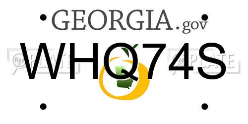 WHQ74S Georgia License Plate