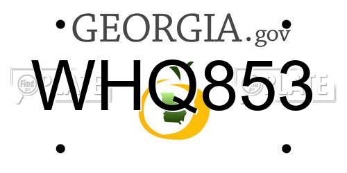 WHQ853 Georgia License Plate