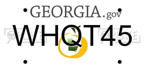 WHQT45 Georgia License Plate