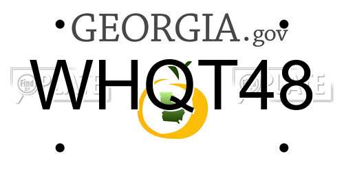 WHQT48 Georgia License Plate