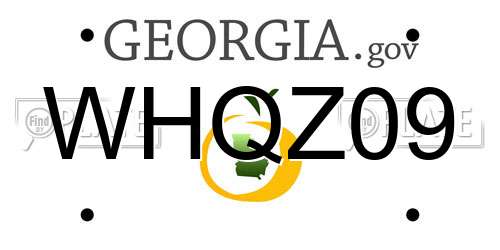 WHQZ09 Georgia License Plate