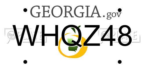 WHQZ48 Georgia License Plate