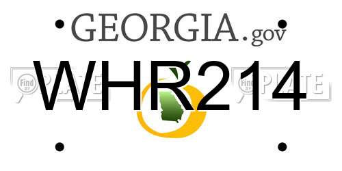 WHR214 Georgia License Plate
