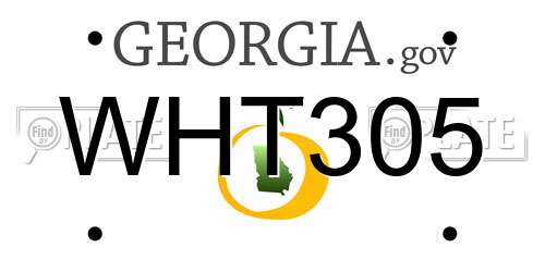 WHT305 Georgia License Plate