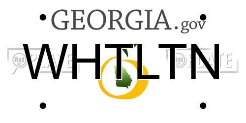 WHTLTN Georgia License Plate