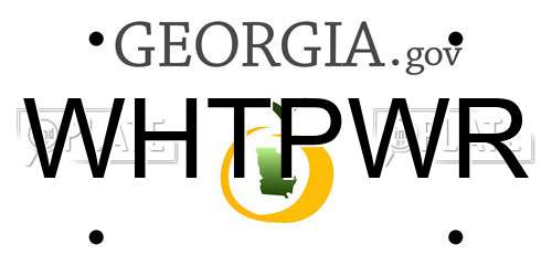 WHTPWR Georgia License Plate