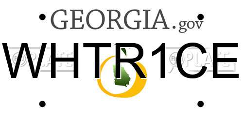 WHTR1CE Georgia License Plate