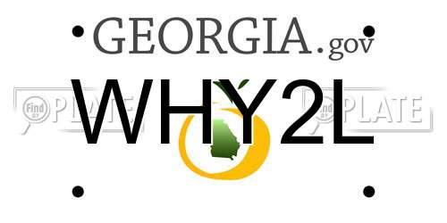 WHY2L Georgia License Plate