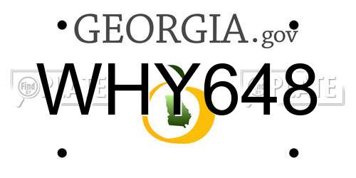 WHY648 Georgia License Plate