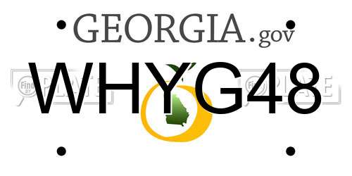 WHYG48 Georgia License Plate