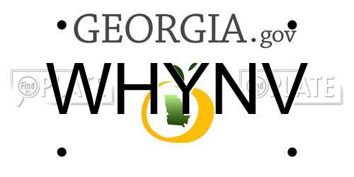 WHYNV Georgia License Plate