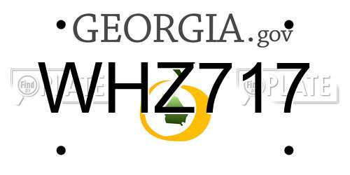 WHZ717 Georgia License Plate