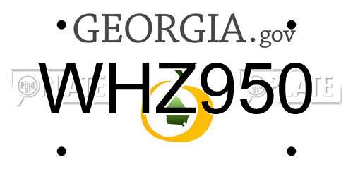 WHZ950 Georgia License Plate