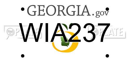 WIA237 Georgia License Plate